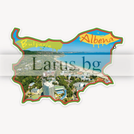 Магнитен сувенир Албена - Карта на България | 12-mhAL-0007