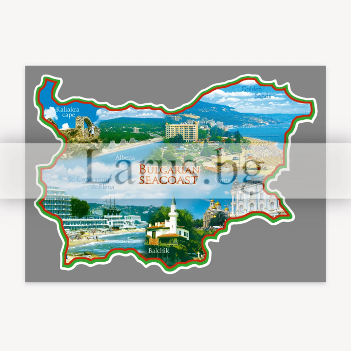Пощенска картичка Българско Черноморие - Карта на България