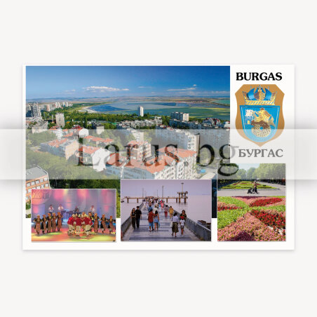 Пощенска картичка с изгледи от Бургас | 1-BS-0071