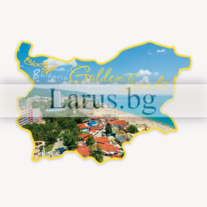 Магнитен сувенир Златни пясъци - Карта на България