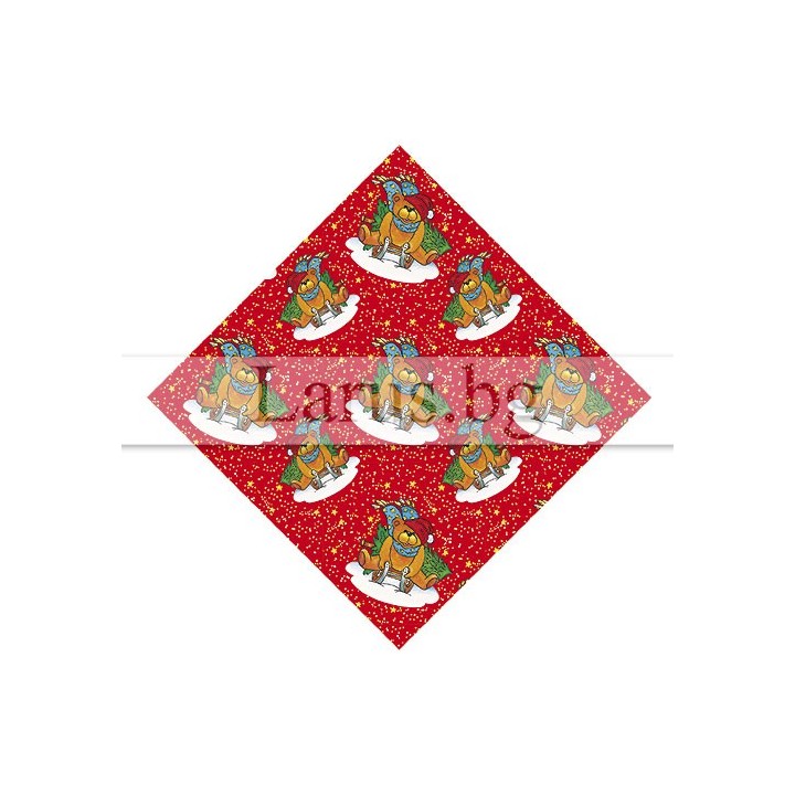 Коледна опаковъчна хартия с мечета - 99x68 см