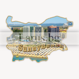 Магнитен сувенир Слънчев бряг - карта на България