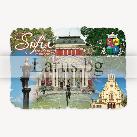 Магнитен сувенир София с дървена основа | 12-mdSO-0003