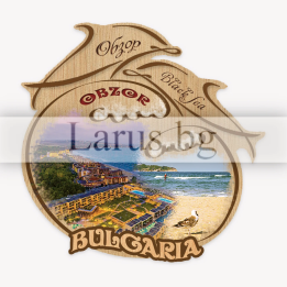 Wooden magnet Obzor - dolphin