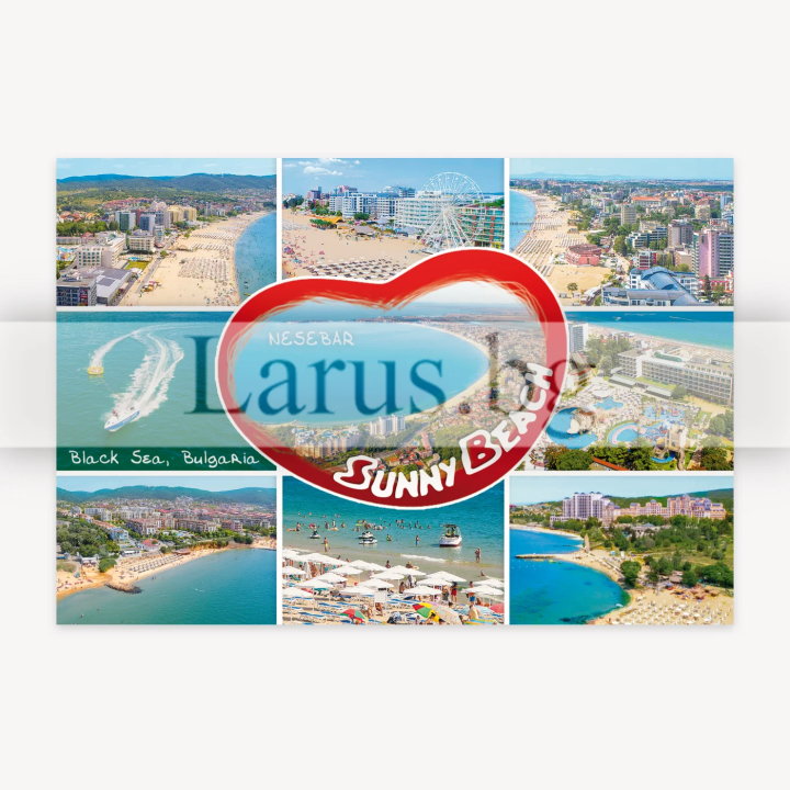 Sunny Beach Postcard - Resort Collage