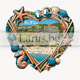 Wooden magnet Sveti Vlas - heart