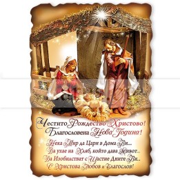 Коледен магнит-картичка с Рождество Христово | 15-NSF-0040