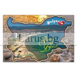 Магнитен сувенир Слънчев бряг - карта на България 12-mhSB-0039