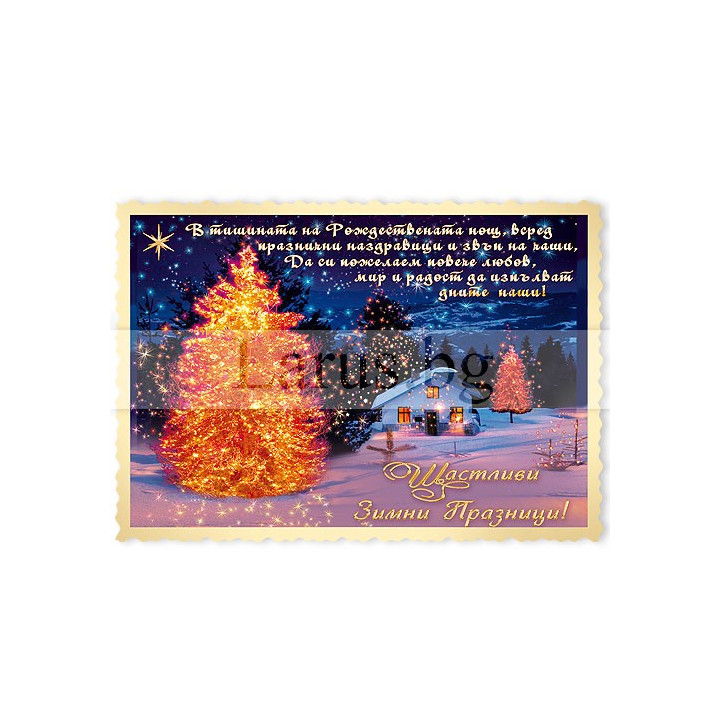Коледен магнит-картичка със зимна елха 15-NSF-0057