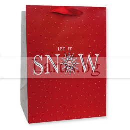 Коледна подаръчна торбичка Let it snow 30x40 см